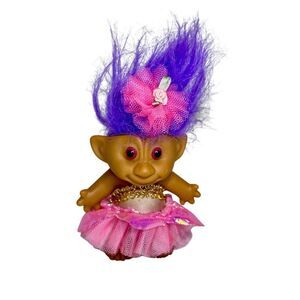 Vintage Russ 7" Tracey Troll Doll Ballerina Hot Pink Hair Pink Tutu Teenager